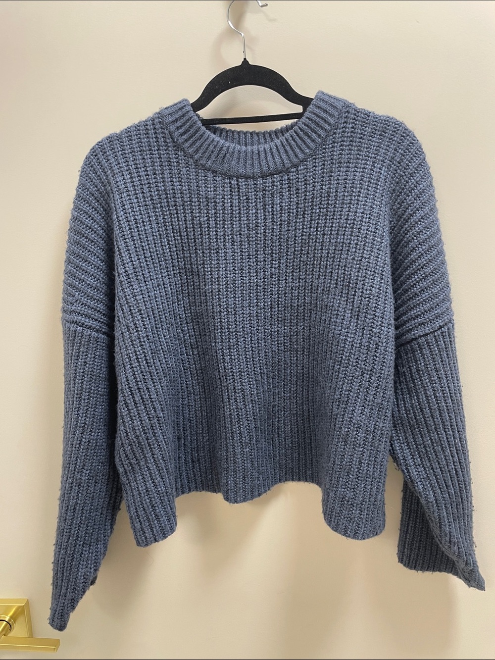 H&M Chunky Wool Knit Sweater in Dusty Blue